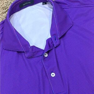 Turtleson Polo Shirt Mens Large Geometric Print Golf Performance Stretch